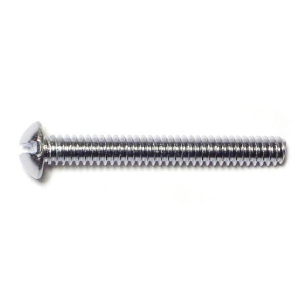 Midwest Fastener #10-24 x 1-1/2 in Slotted Round Machine Screw, Chrome Plated Steel, 30 PK 61534 - main